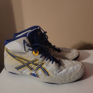 Asics snapdown wrestling shoes gray blue men's 10.5